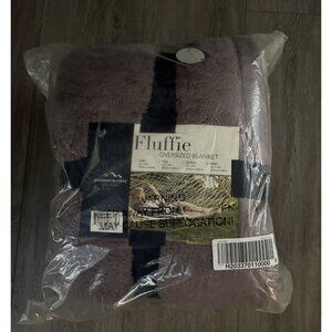 Berkshire Oversized Fluffie Throw Blanket Size King Purple 110 X 90